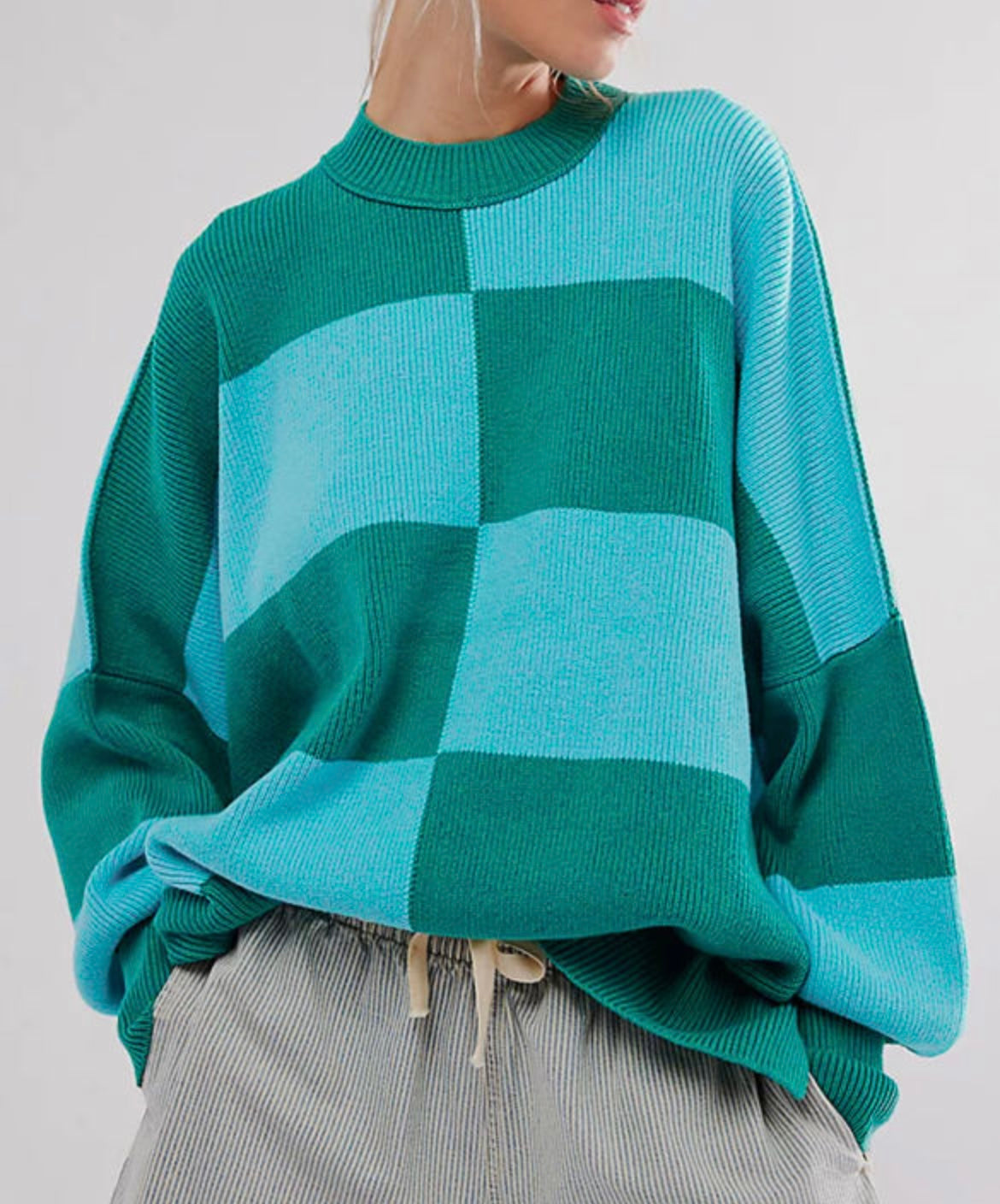 Checkered oversized sweater