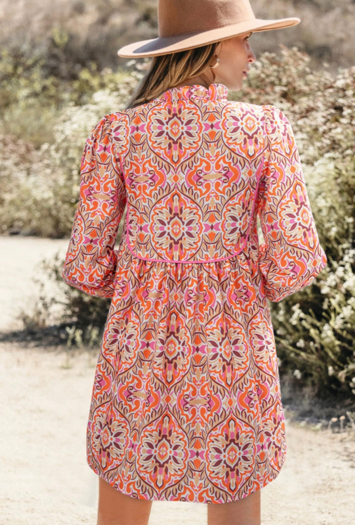 Abstract long sleeve dress