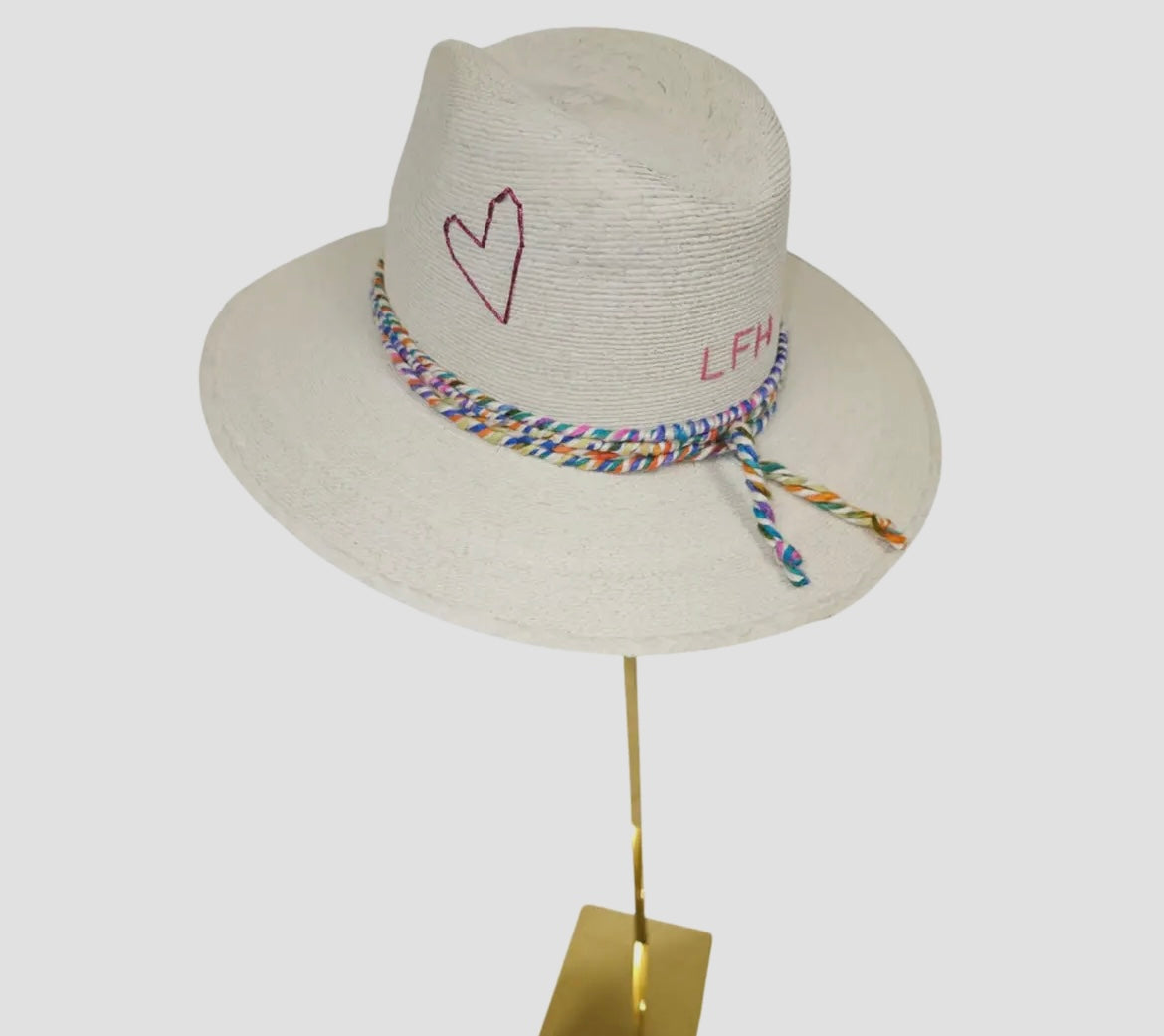 Baldiz hat heart with monogram option