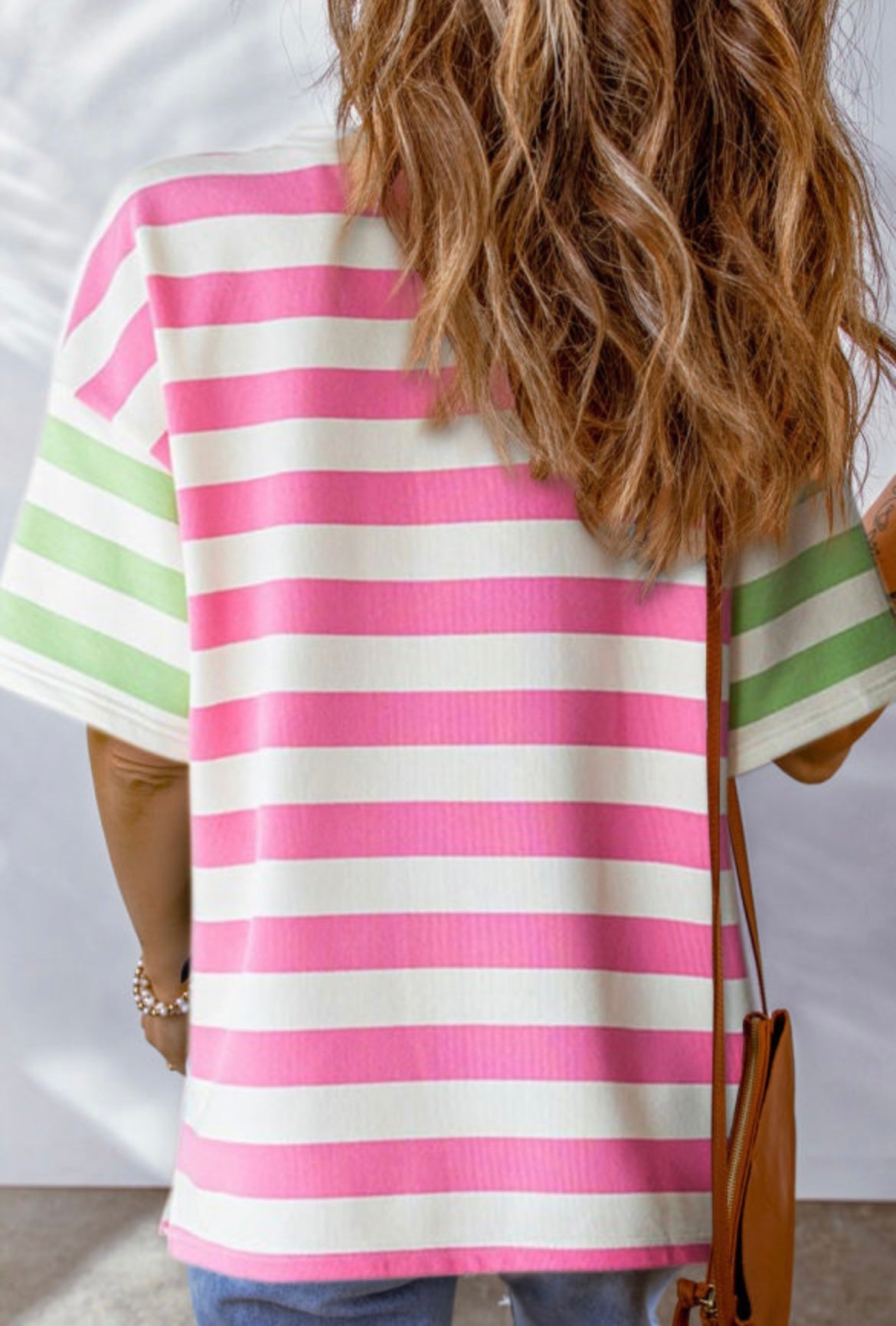 Stripe patch pocket top