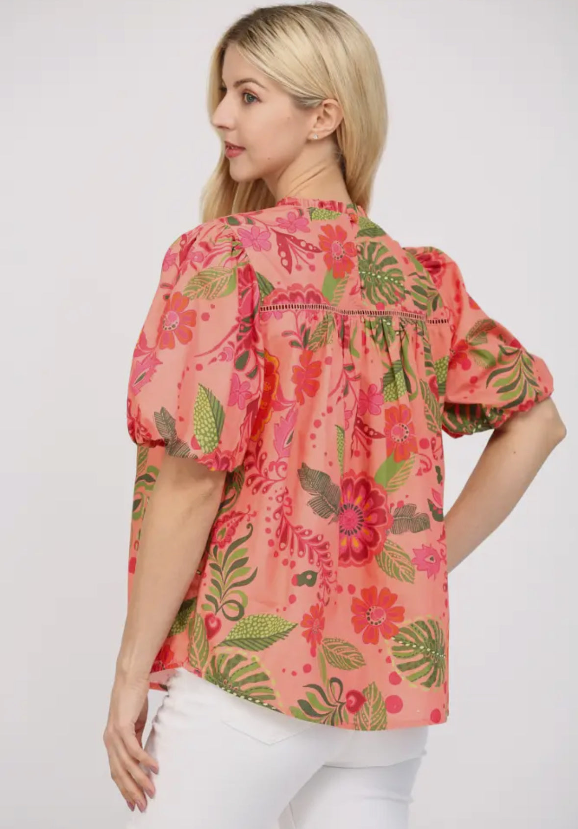 Floral poplin top