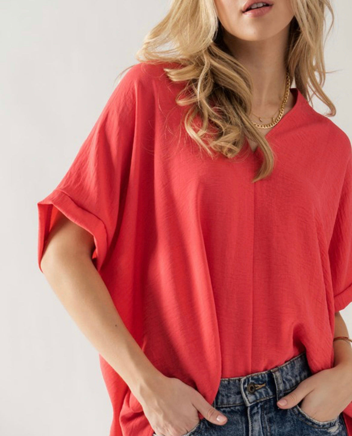 Oversized V Neck Top