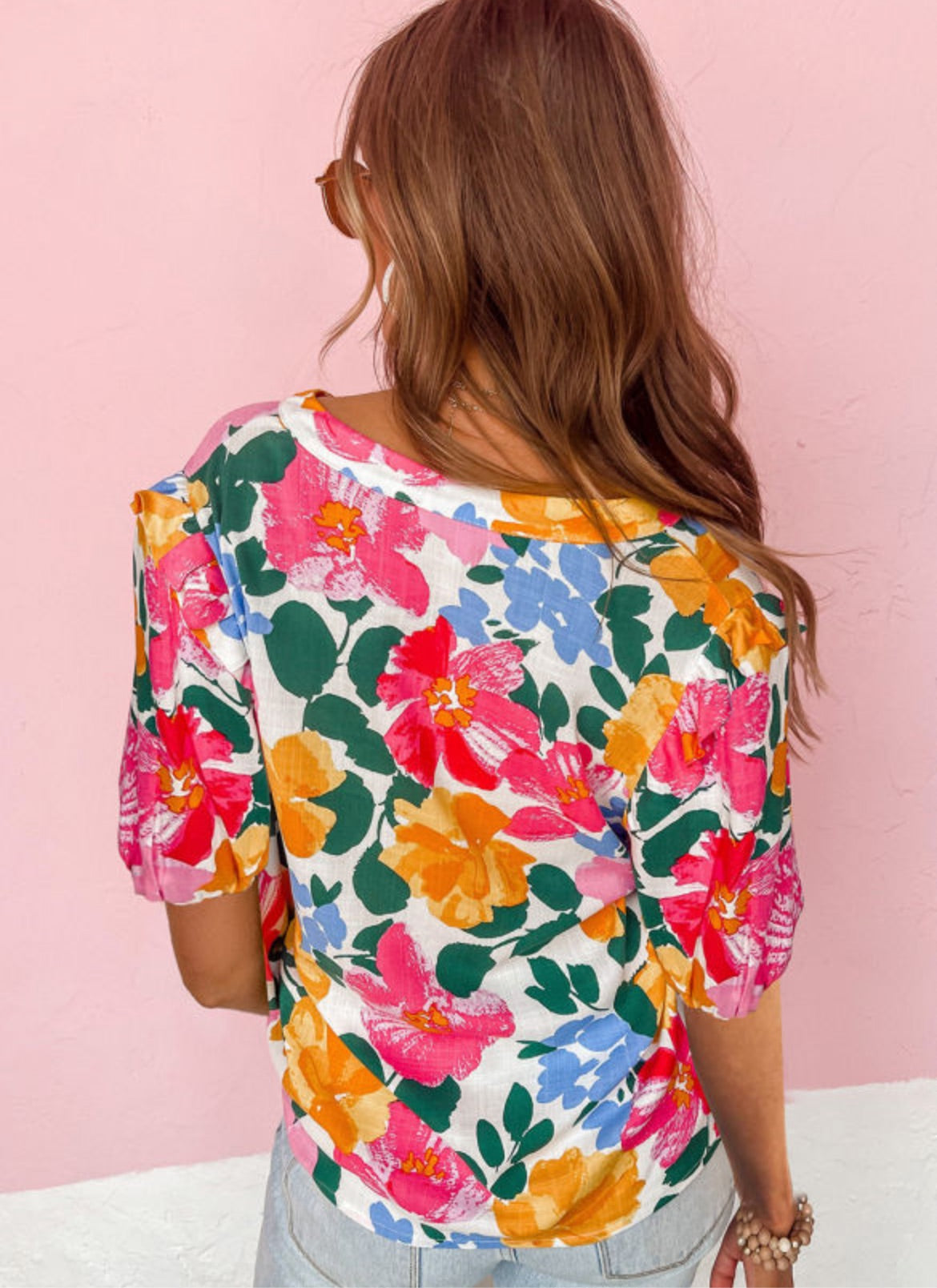 Floral button down blouse