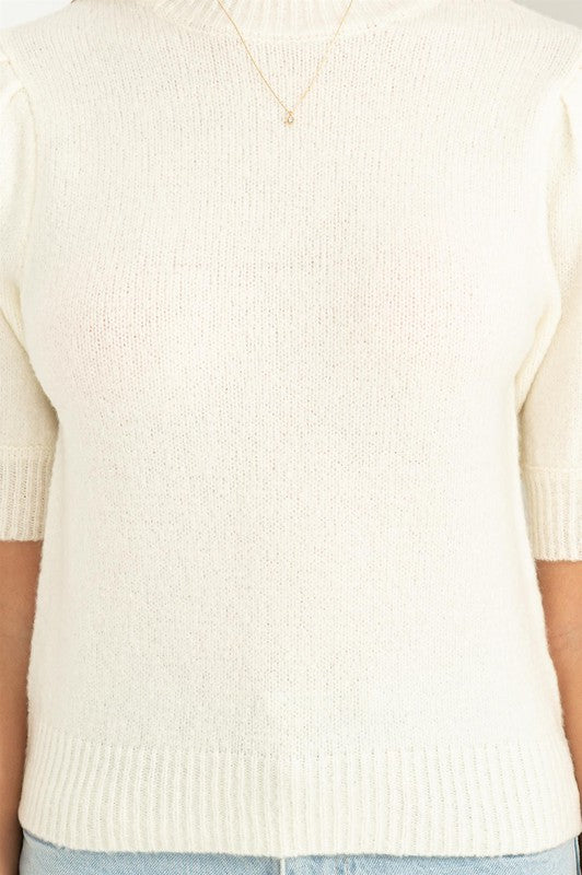 Puff Sleeve Sweater Top