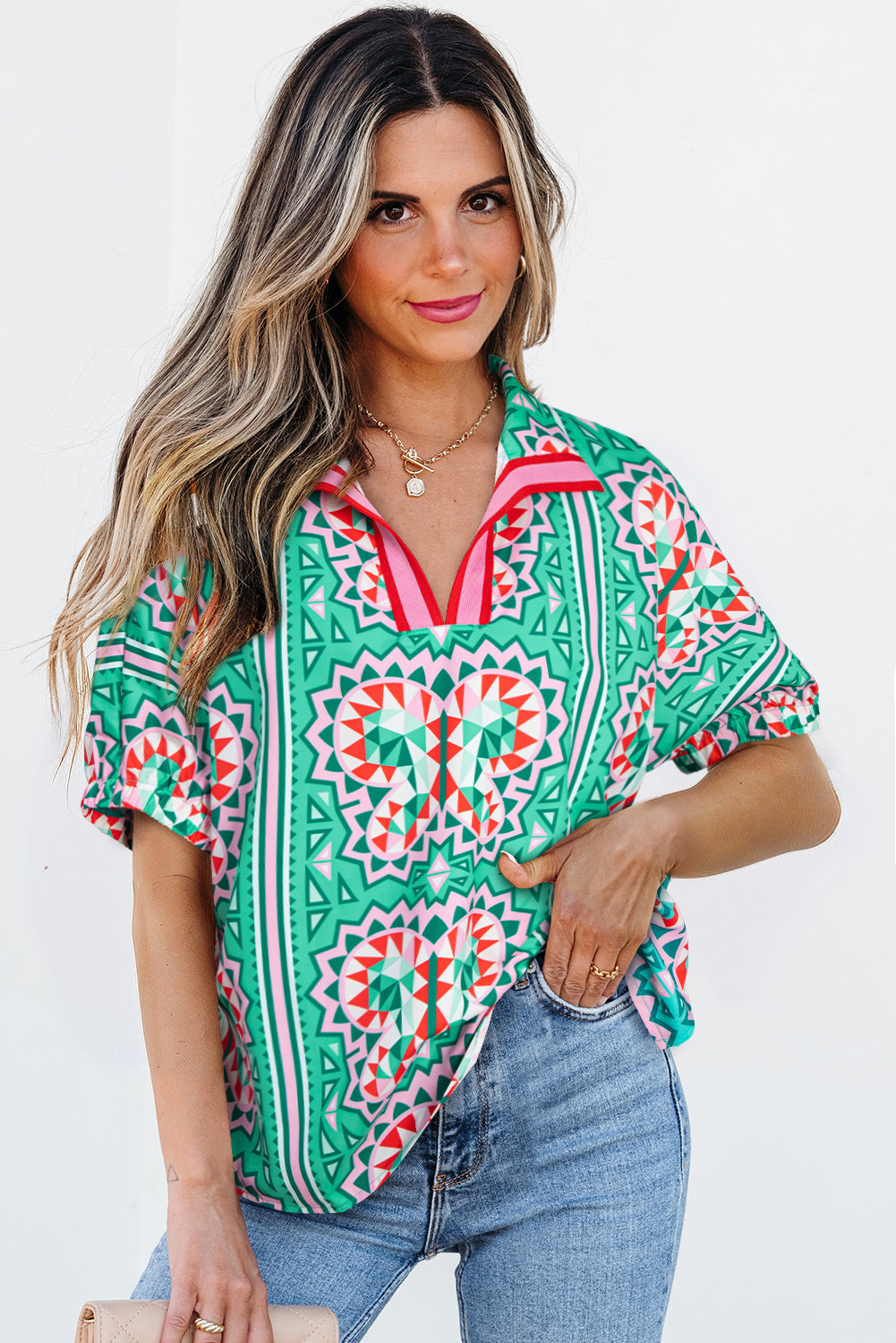 Sea Green Boho Blouse