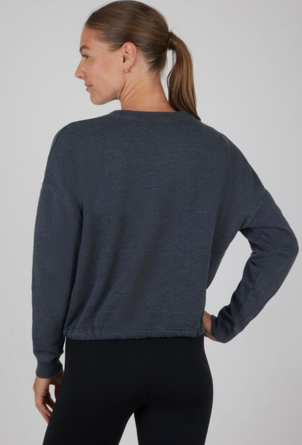 Stone wash draw string sweatshirt