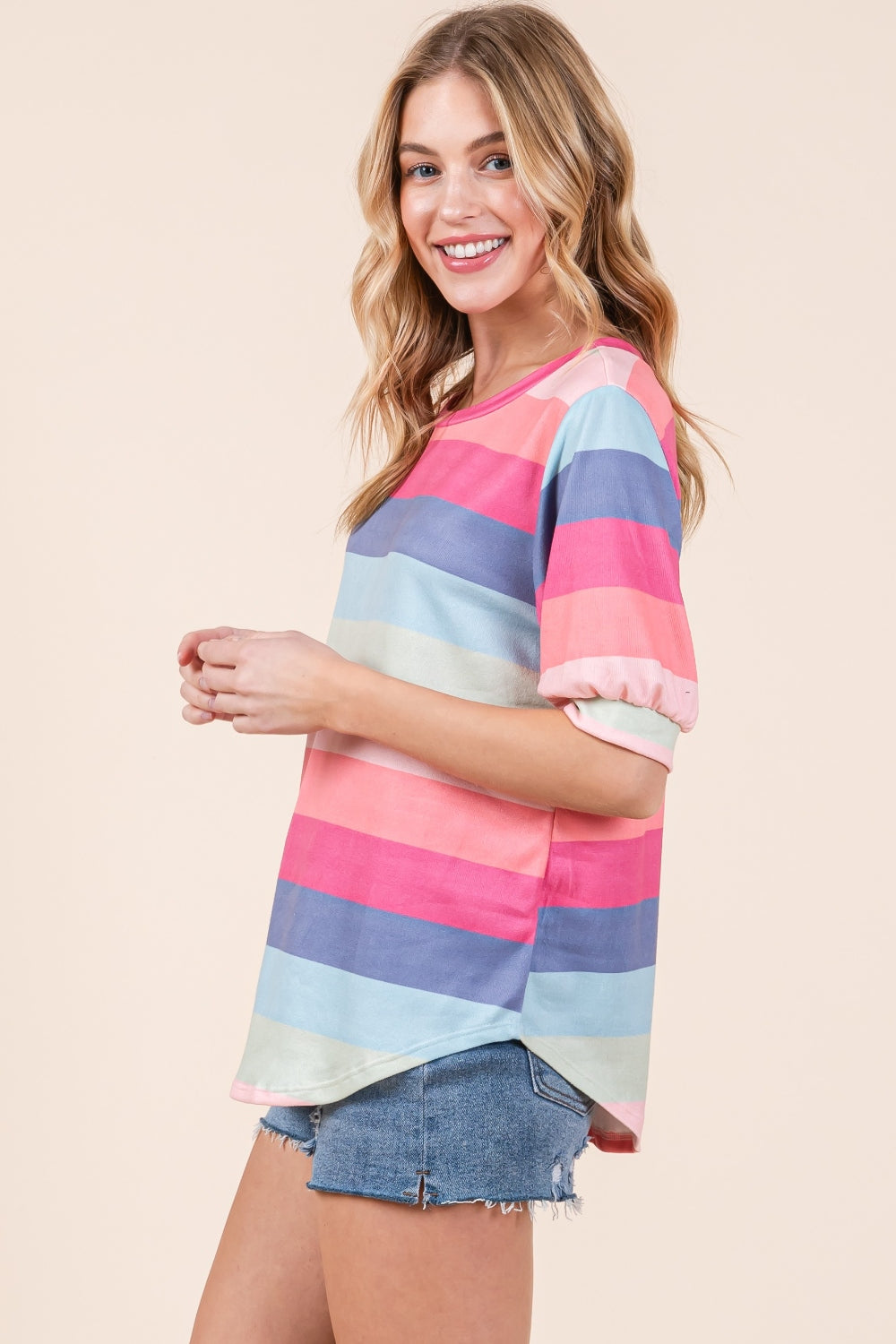 Striped Round Neck T-Shirt