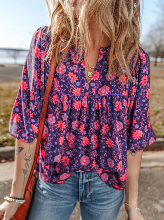 Purple floral top