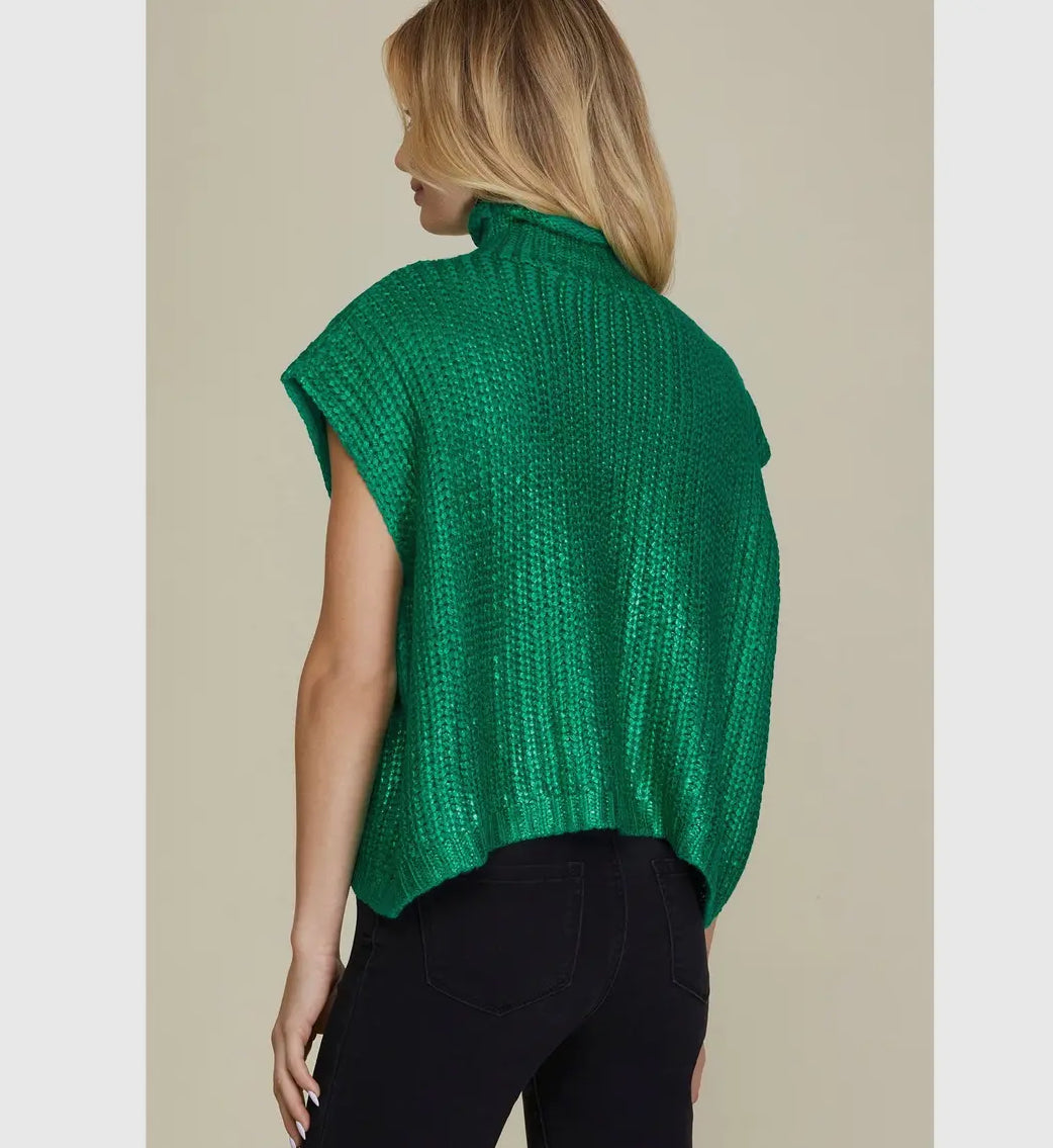 Green metallic sweater