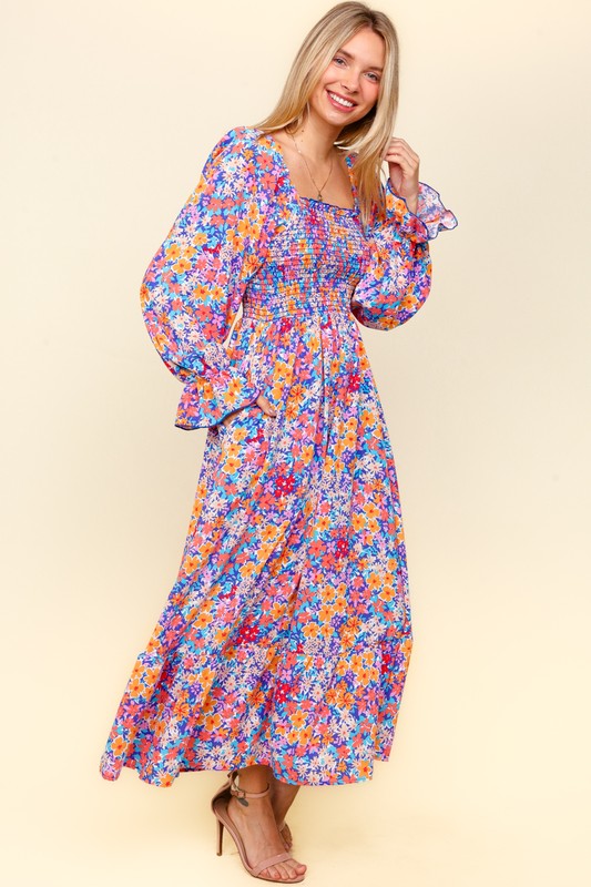 Floral Square Neck Dress