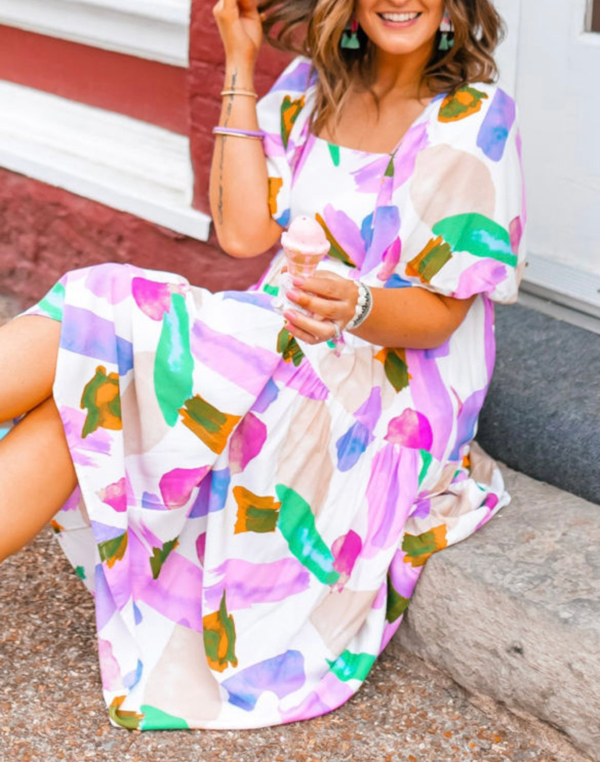 Abstract midi dress