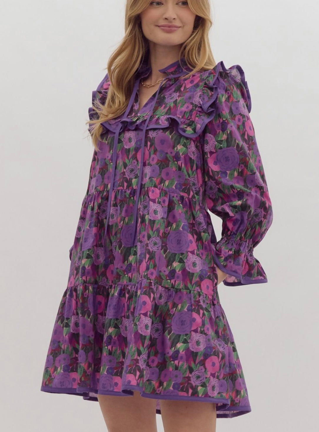 Entro floral pocketed dress