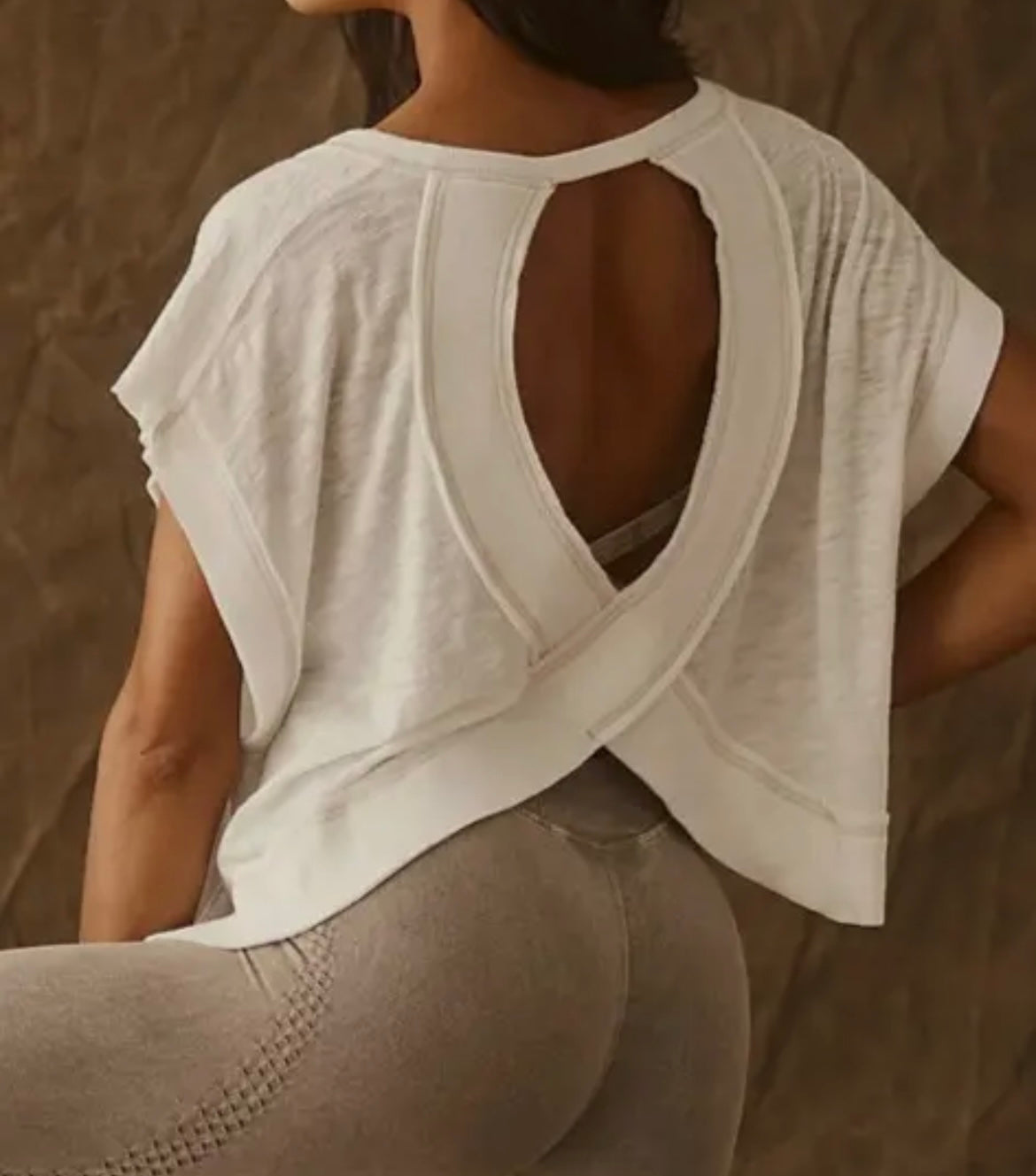 Cutout back work out tee