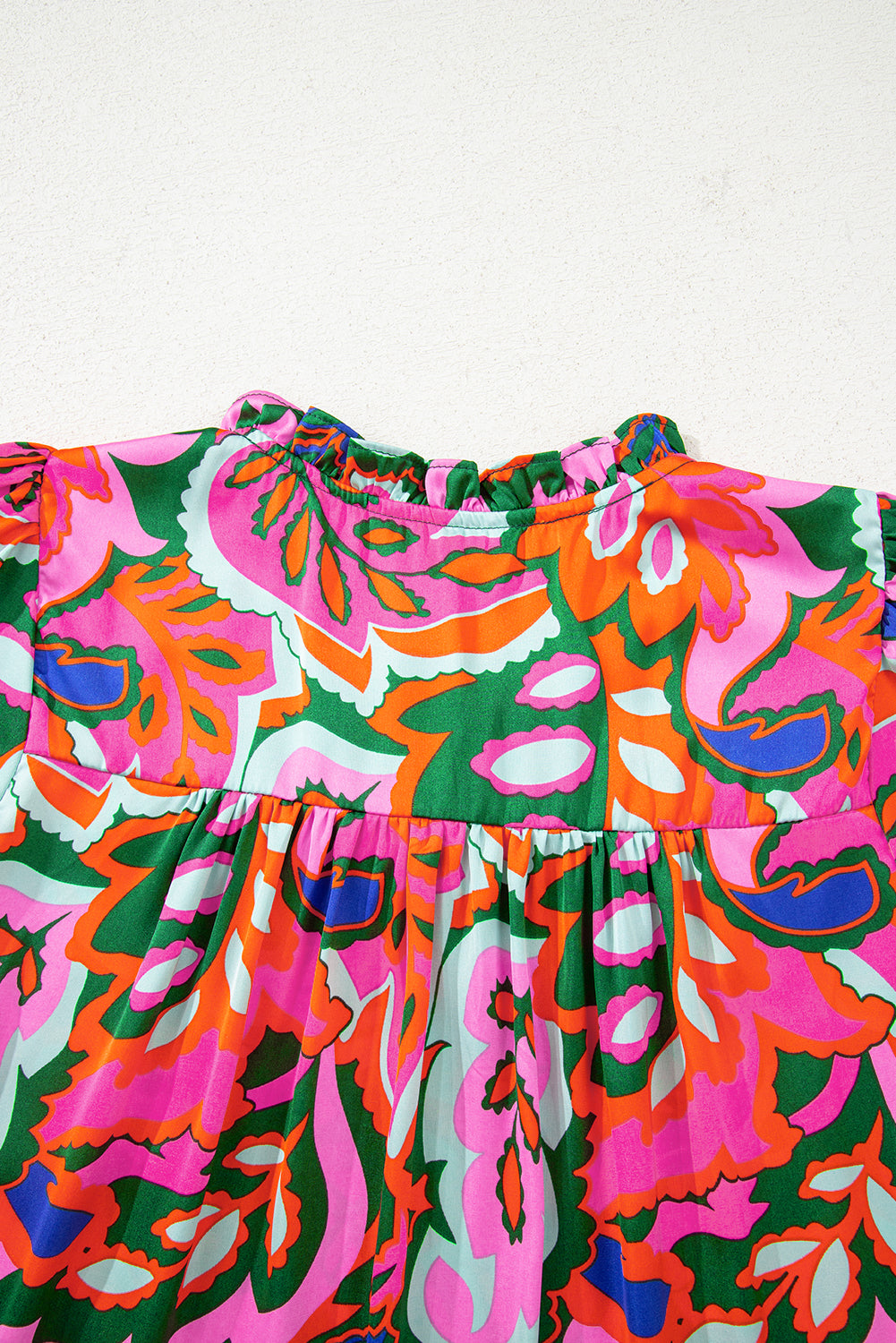 Rose Summer V Neck Short Sleeve Blouse