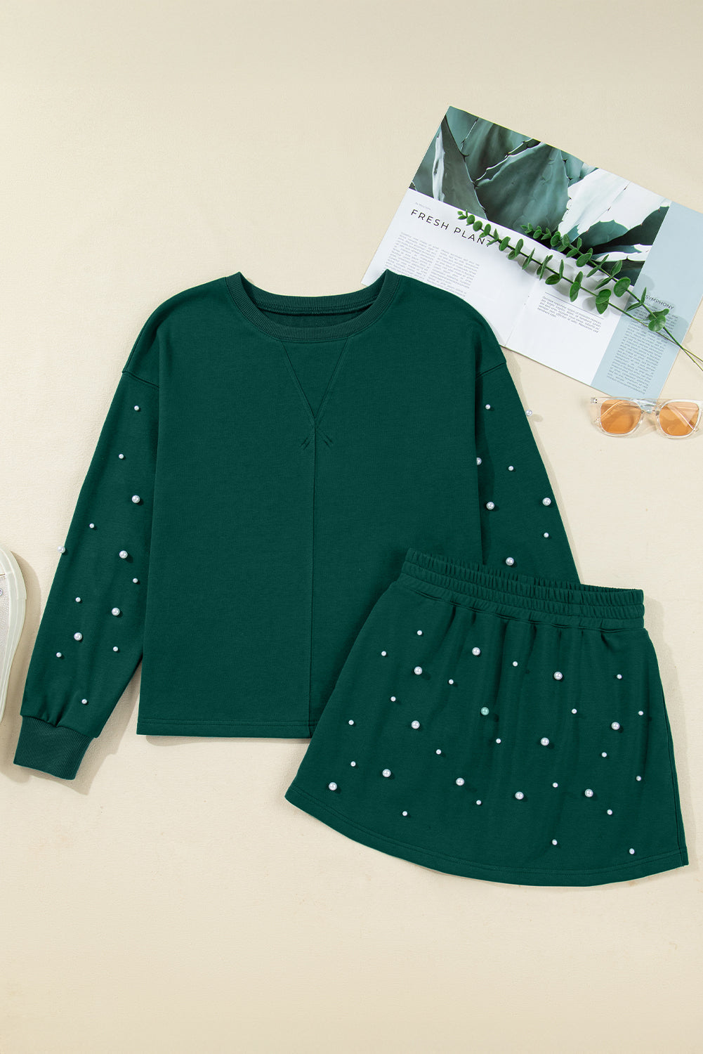 Green Pearl embellished set