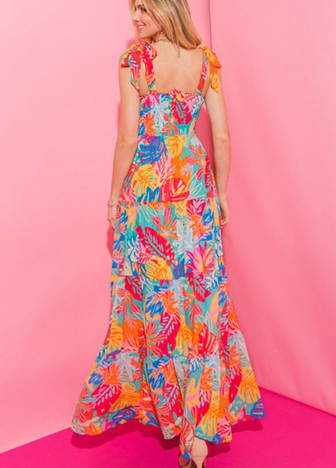 Tropical tiered dress