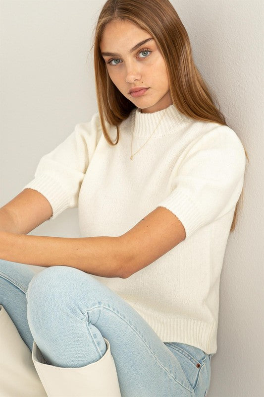 Puff Sleeve Sweater Top