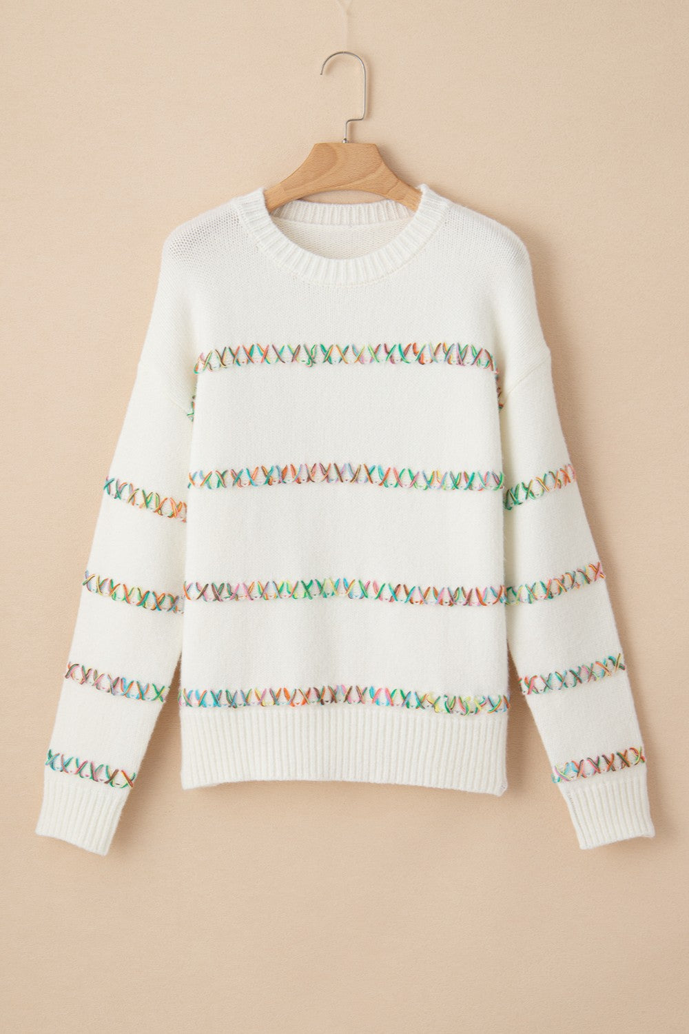 Colorful stitching Sweater