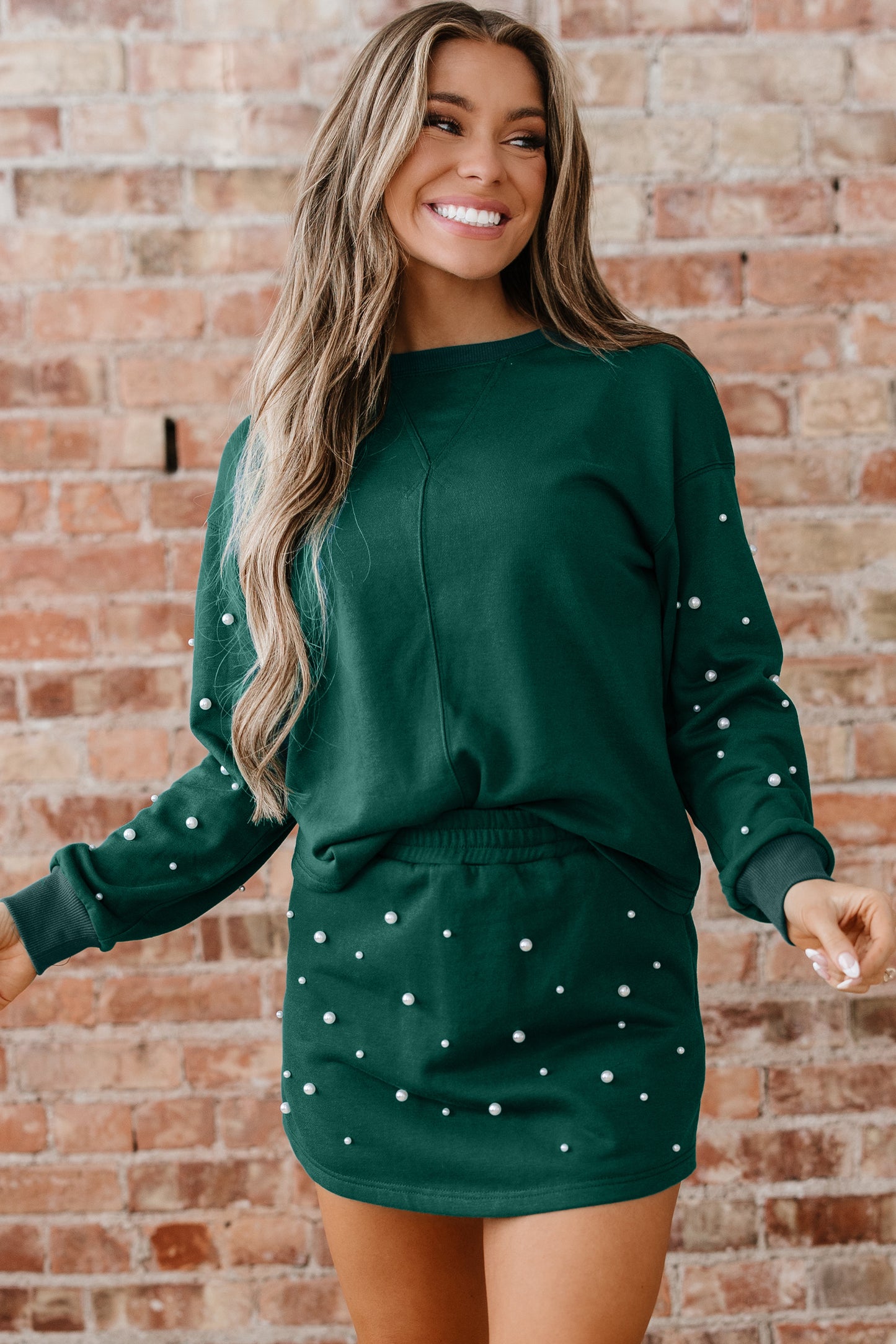 Green Pearl embellished set