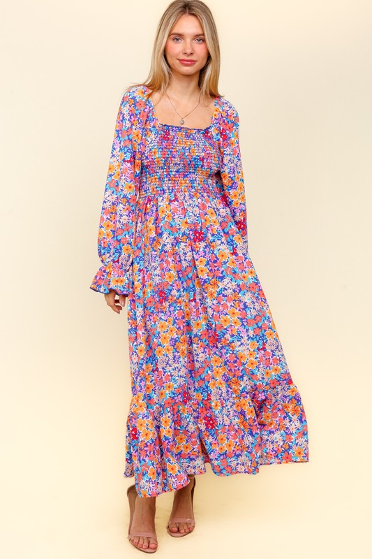 Floral Square Neck Dress