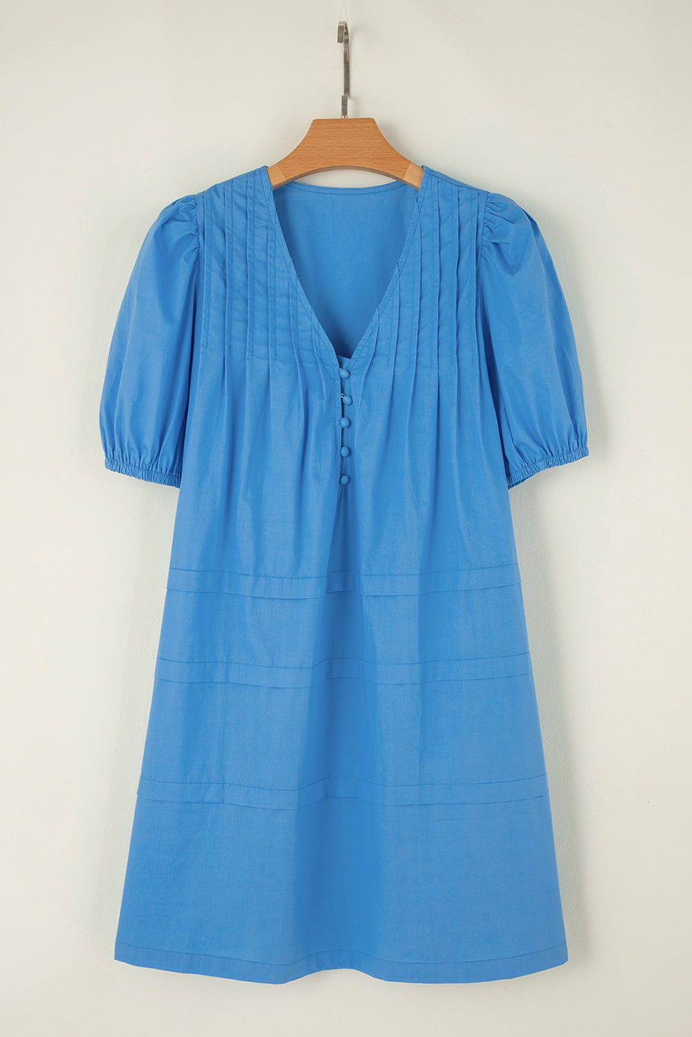 Pocketed V-Neck Short Sleeve Dress