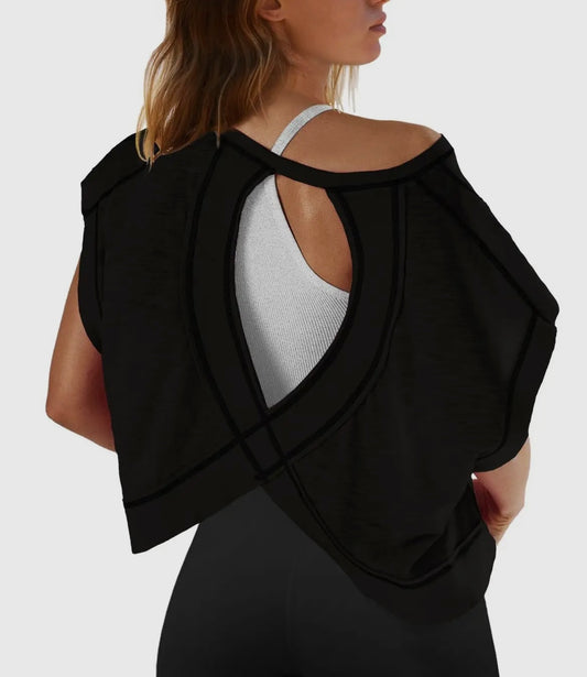 Cutout back work out tee