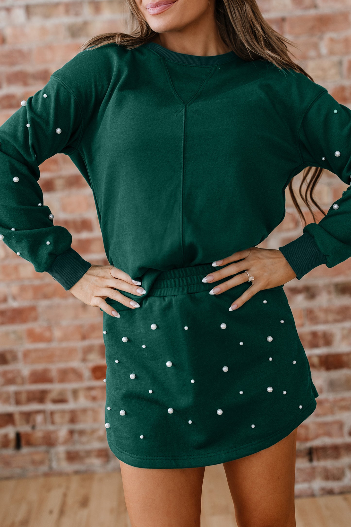 Green Pearl embellished set