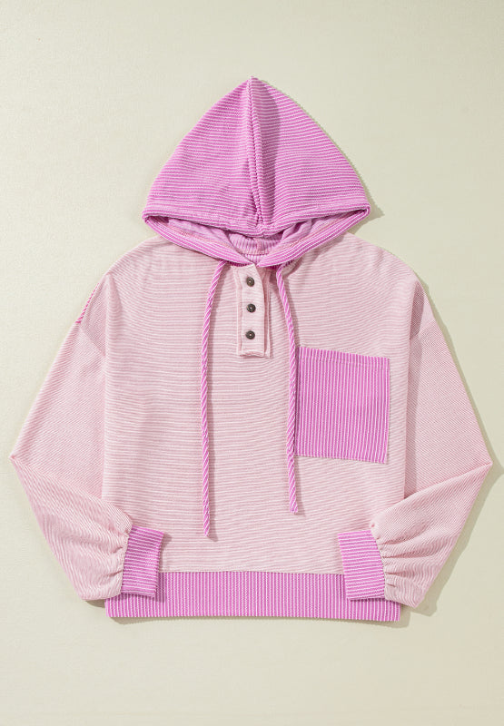 Color Block Drawstring Hoodie