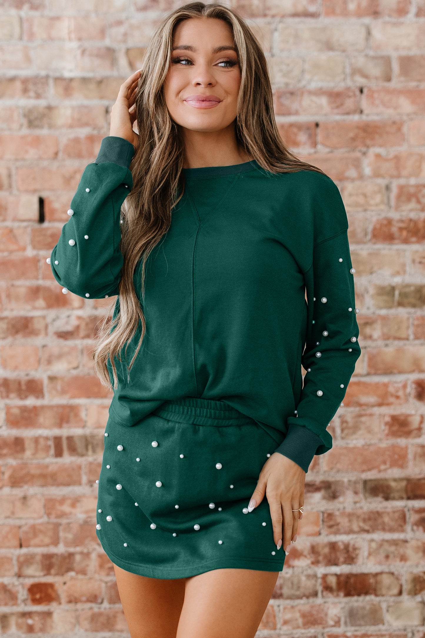 Green Pearl embellished set