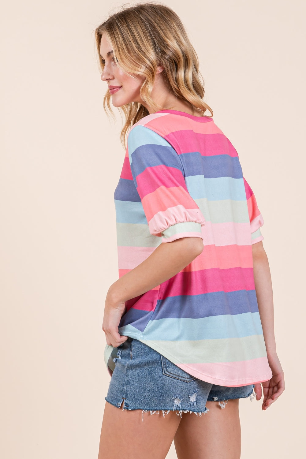 Striped Round Neck T-Shirt