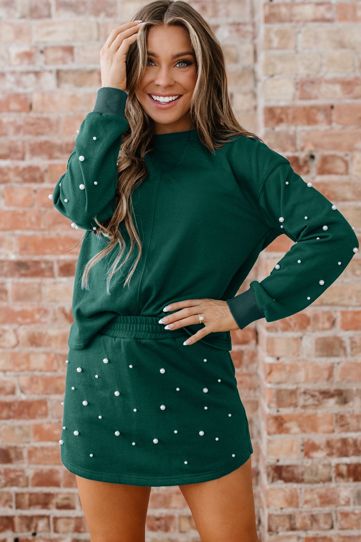 Green Pearl embellished set