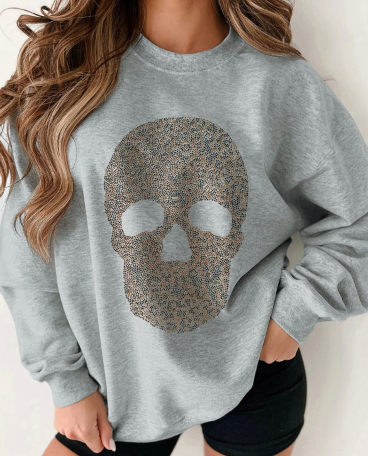 Rhinestone skeleton sweatshirt