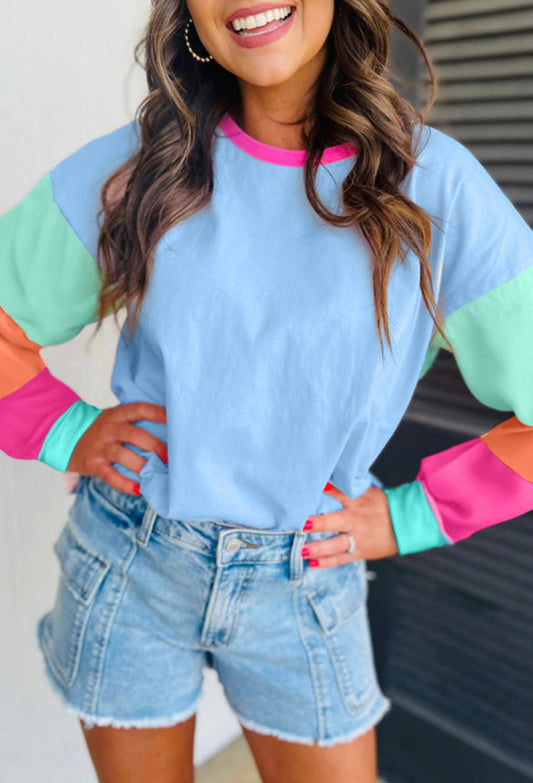 Colorblock long sleeve tee