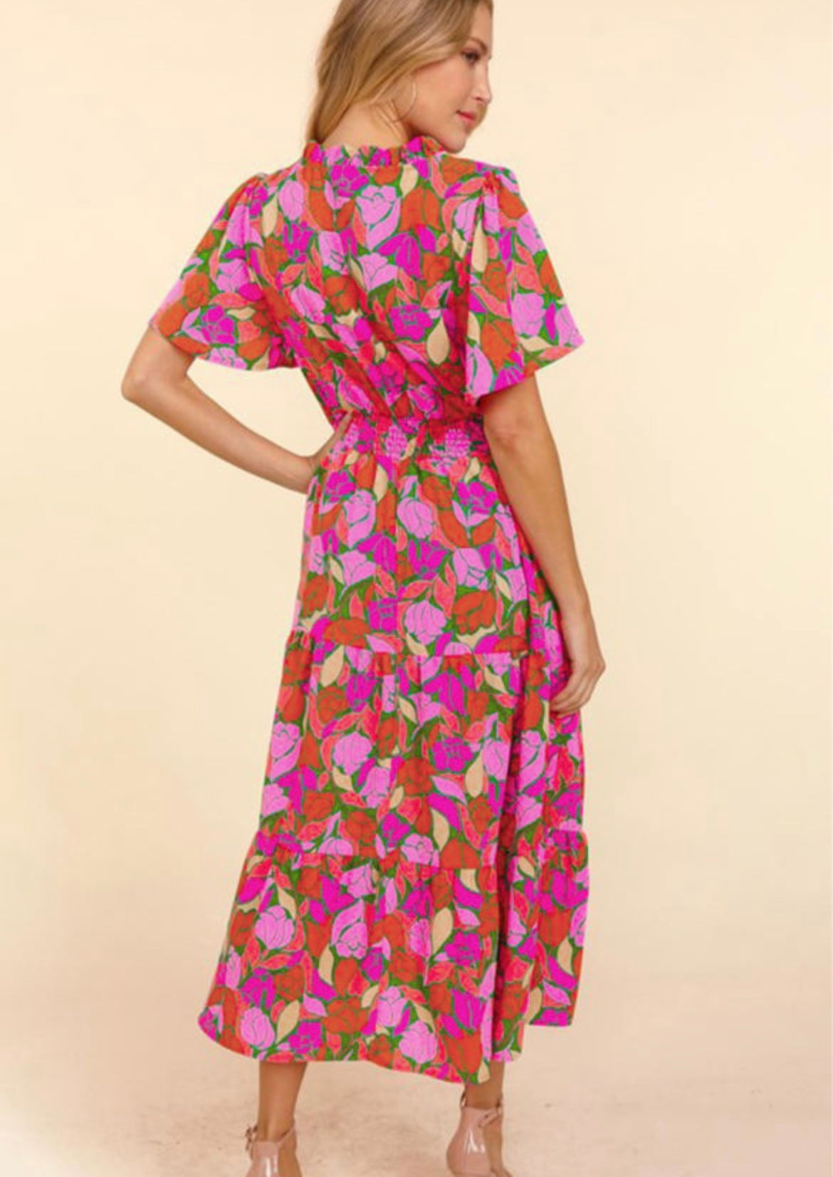 Rosy maxi dress