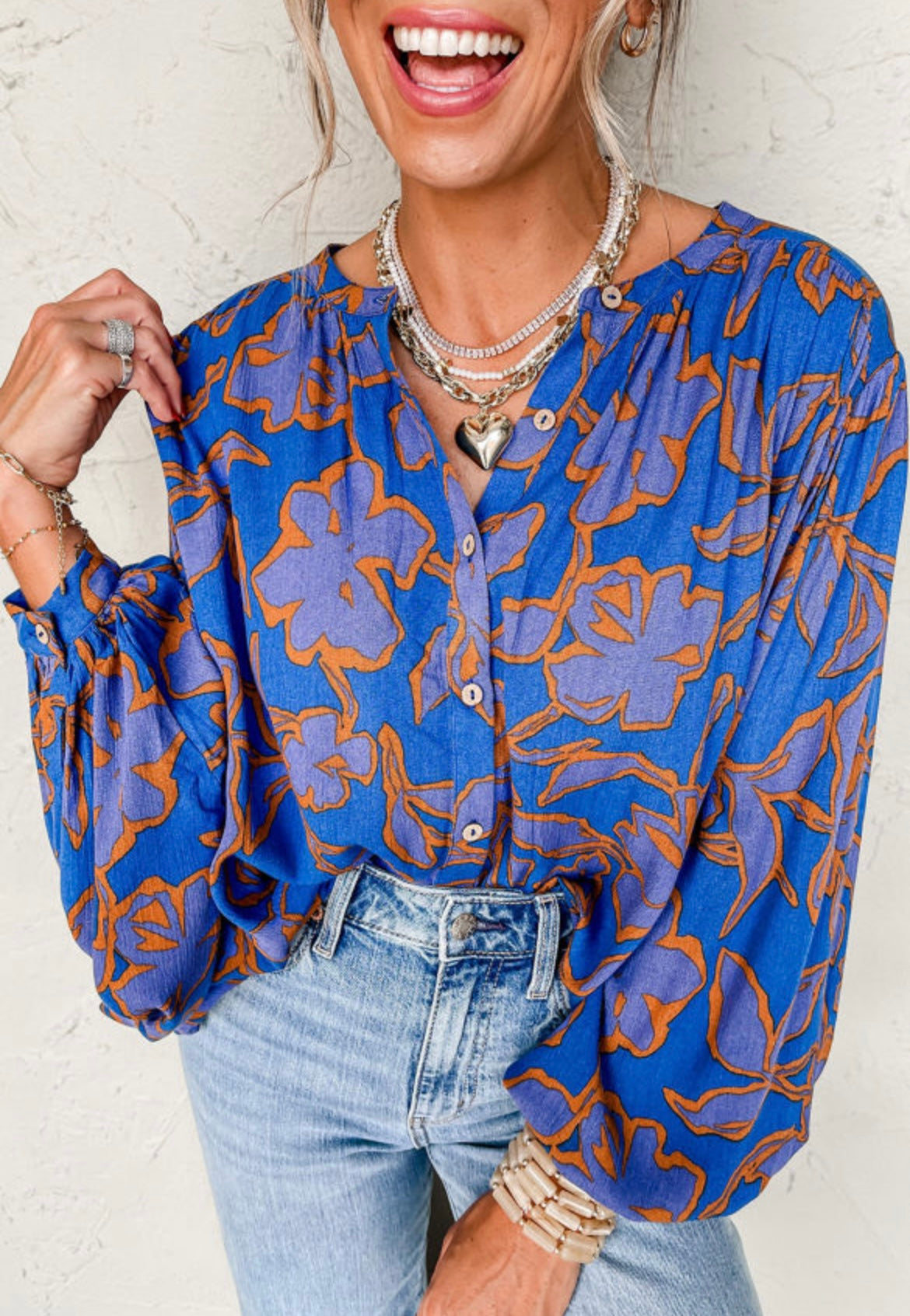 Floral batwing top