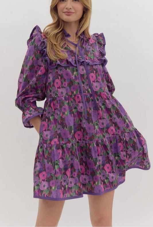 Entro floral pocketed dress