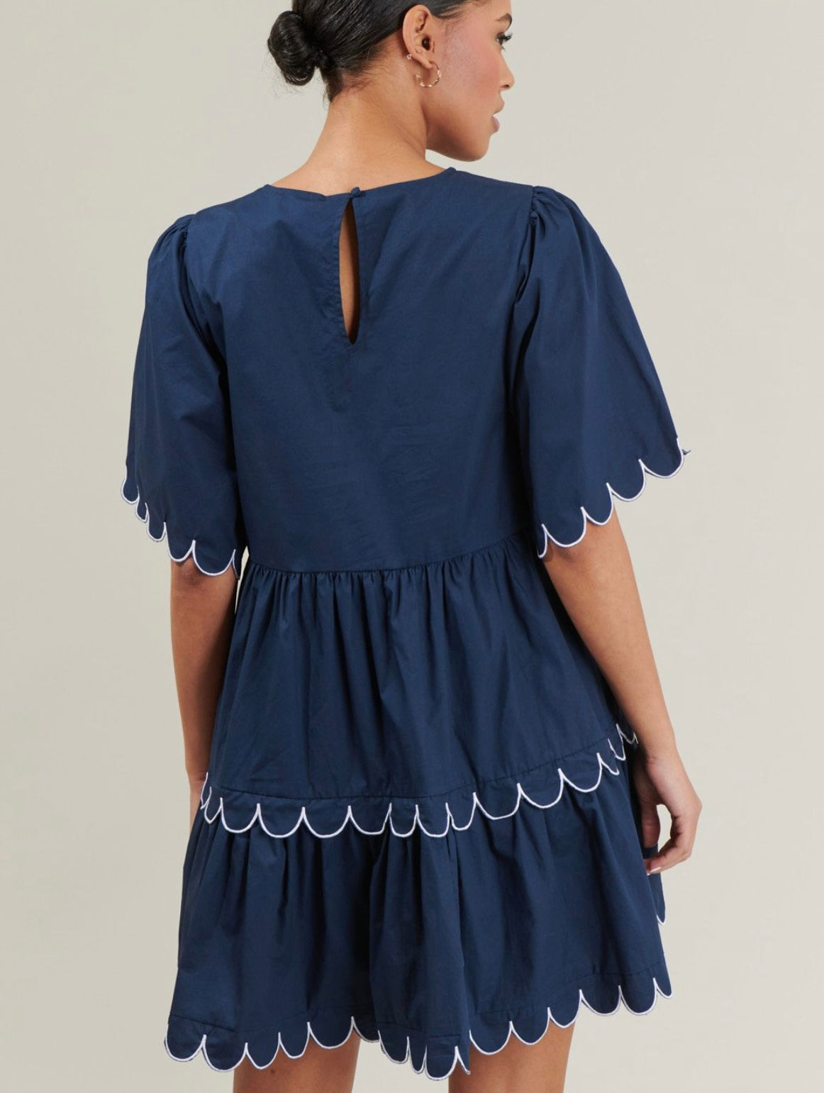 Navy scalloped dress