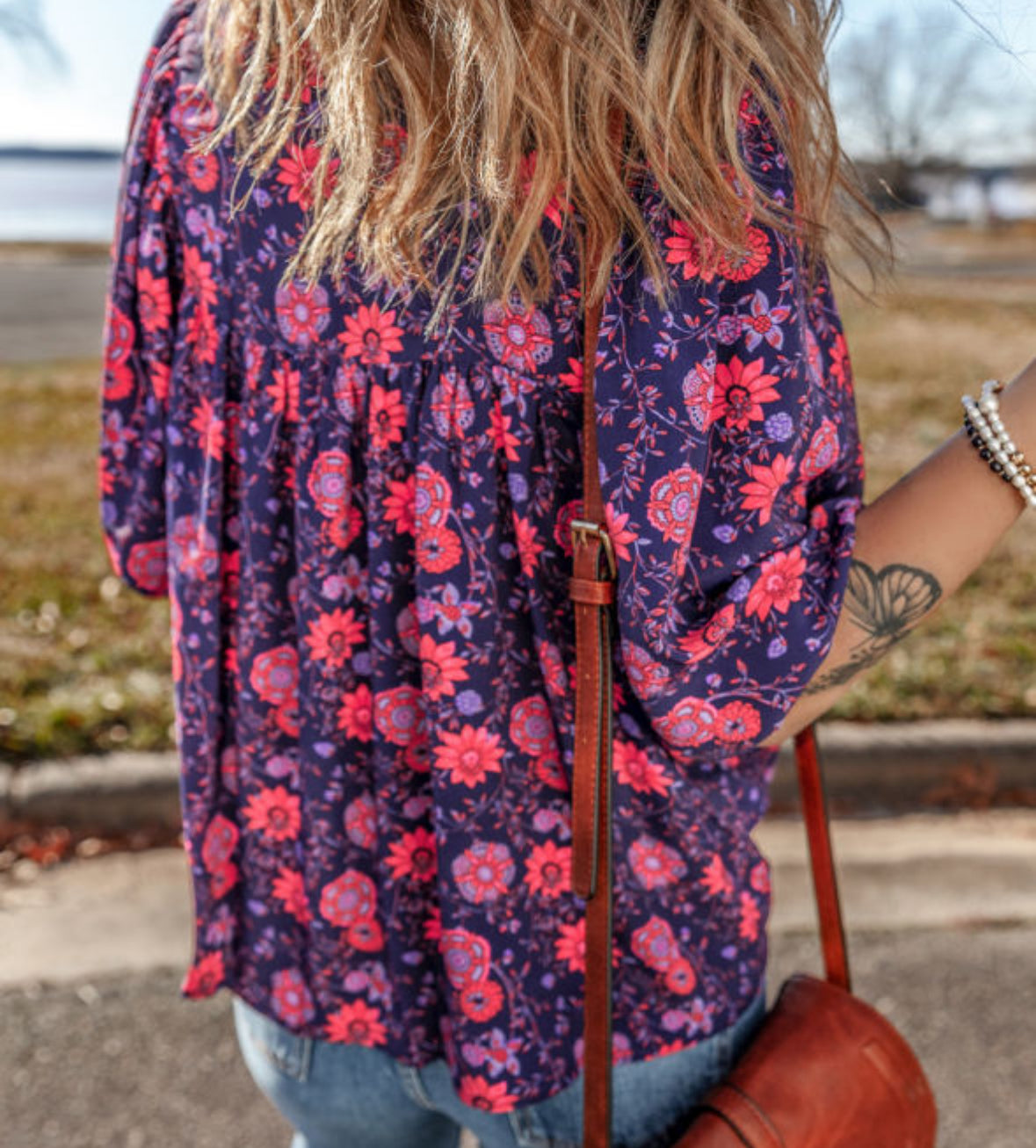 Purple floral top