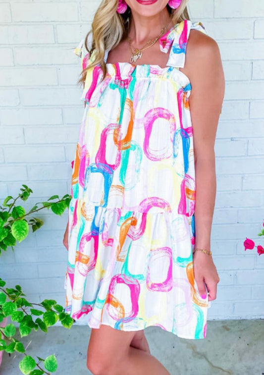 Knotted straps abstract dress