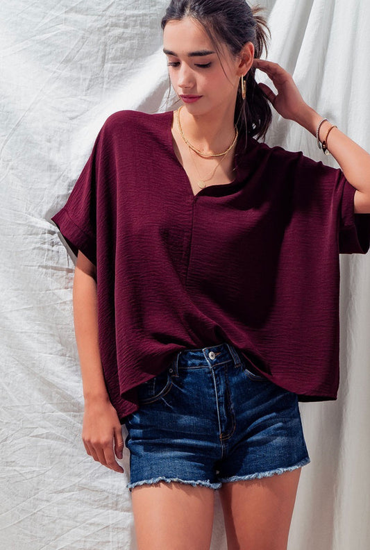 Oversized V Neck Top