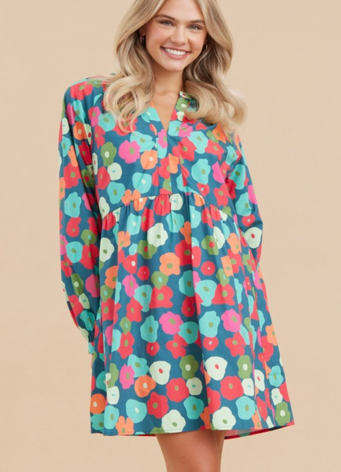 Floral long sleeve dress