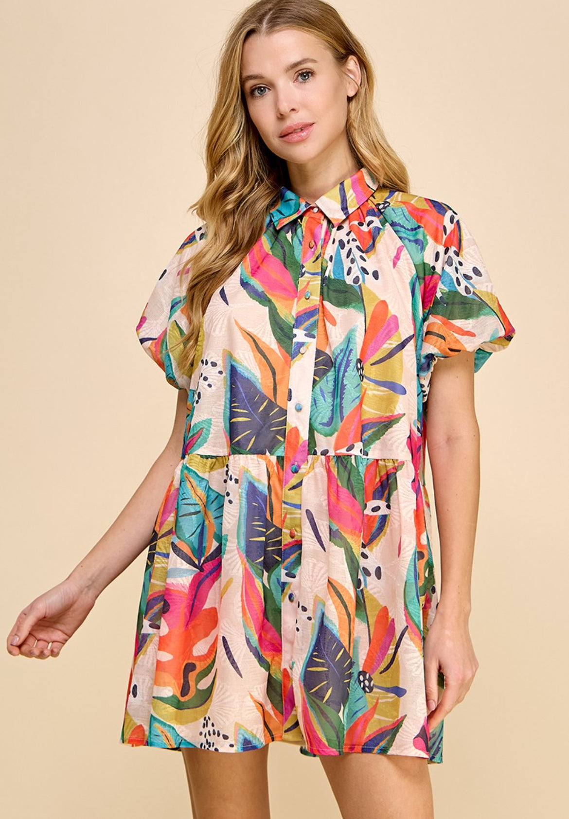 Tropical Print Dress