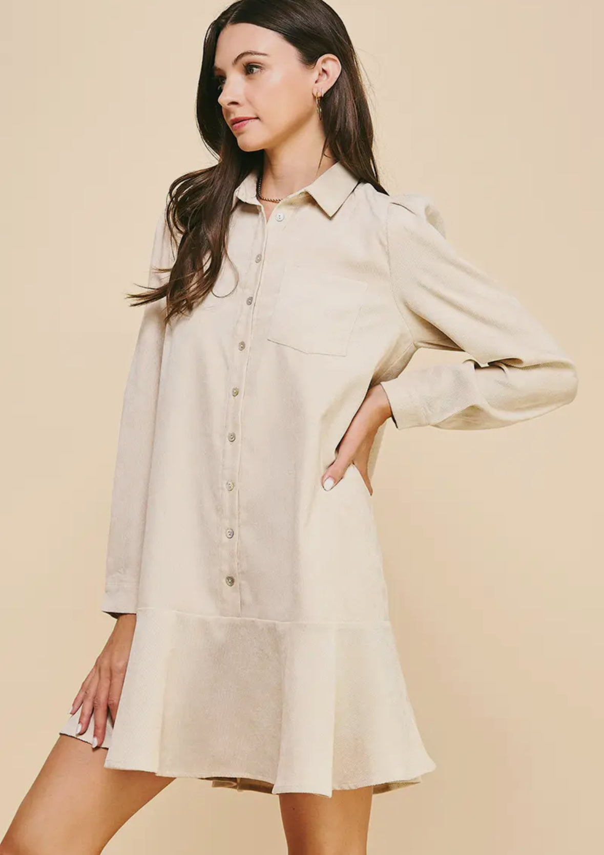 Oatmeal Corduroy Dress Twine Oatmeal Corduroy Dress Twine