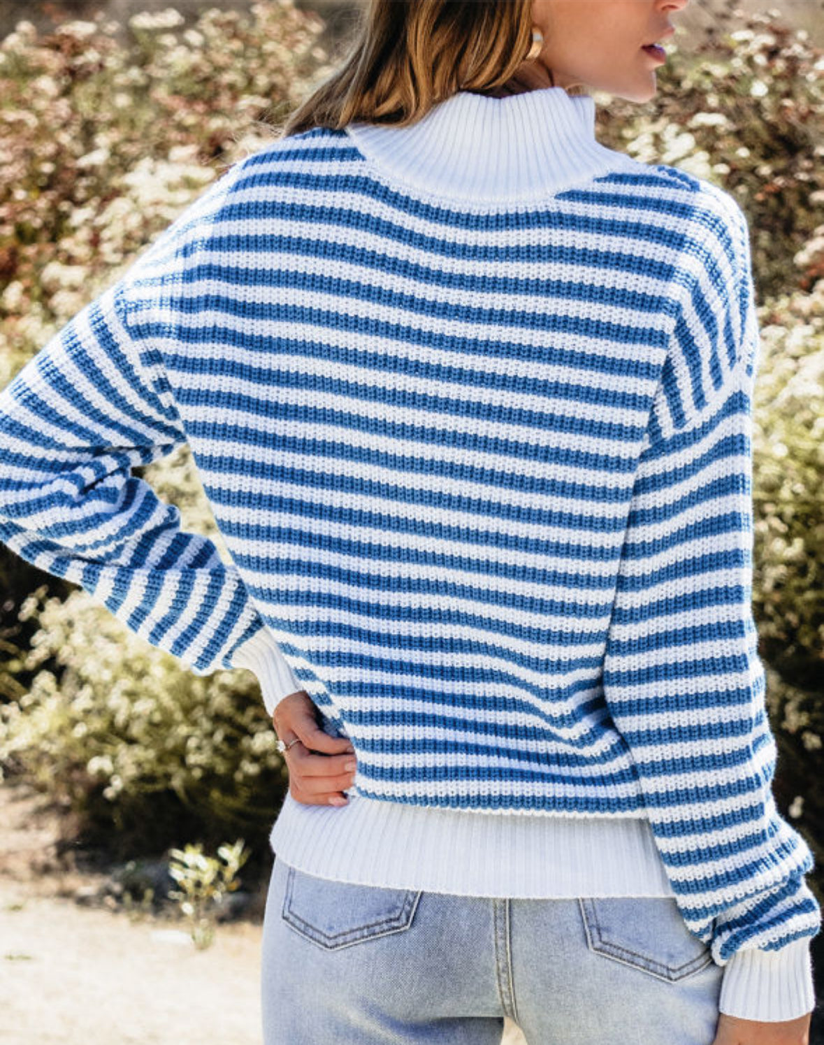 Striped Half Zip sweater