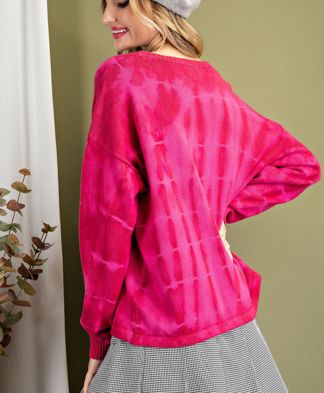 Pink tie dye sweater