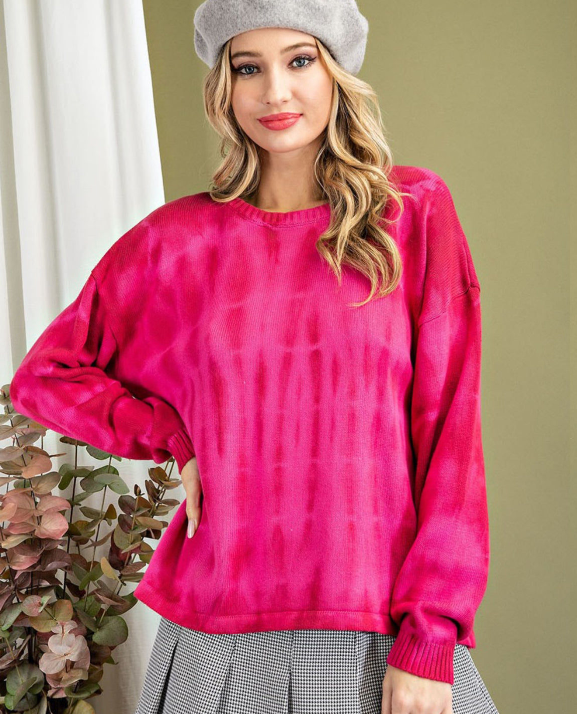 Pink tie dye sweater