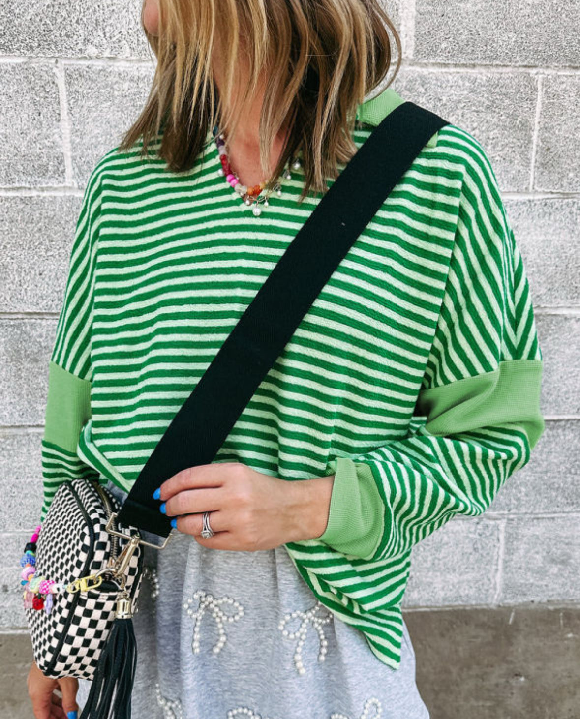 Green stripe top