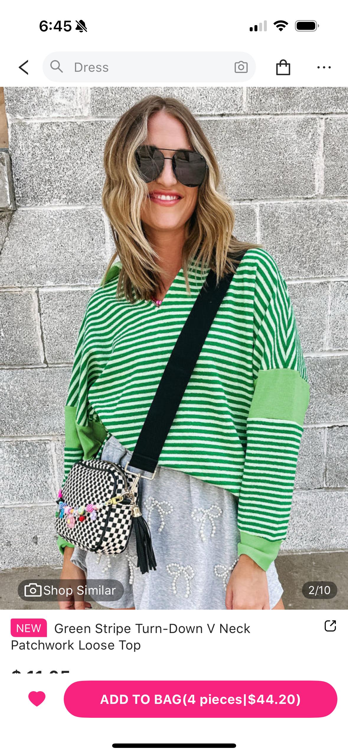 Green stripe top