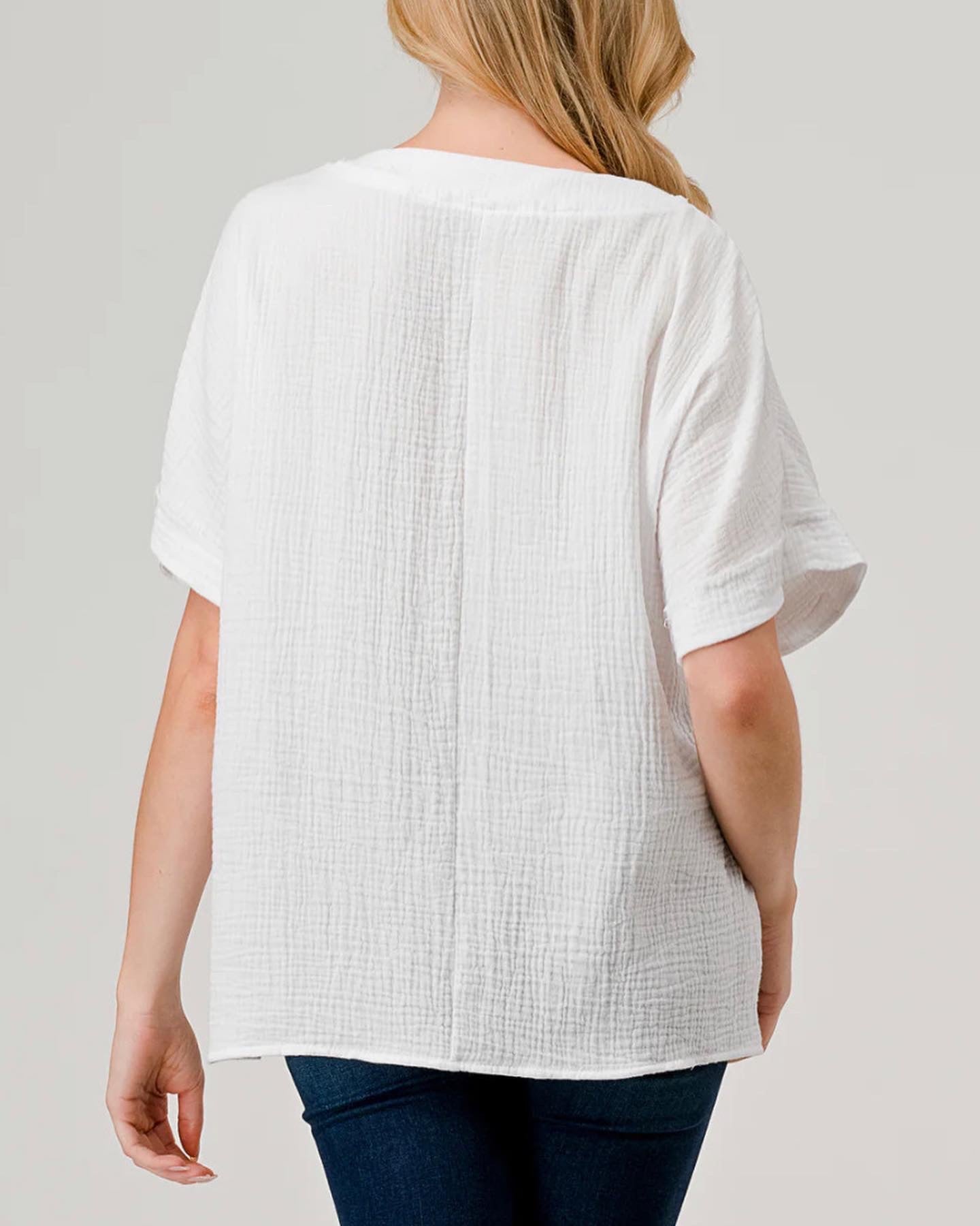 Gauze white top