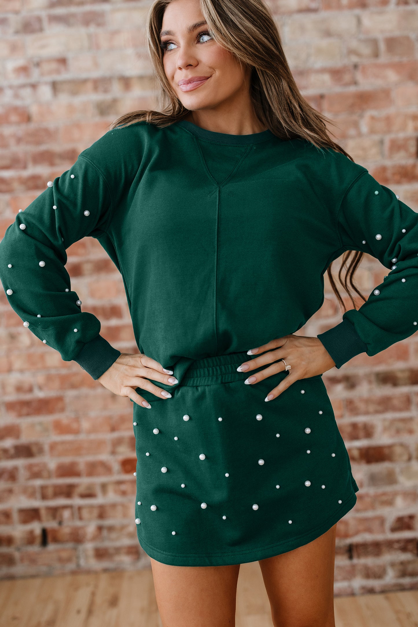 Green Pearl embellished set